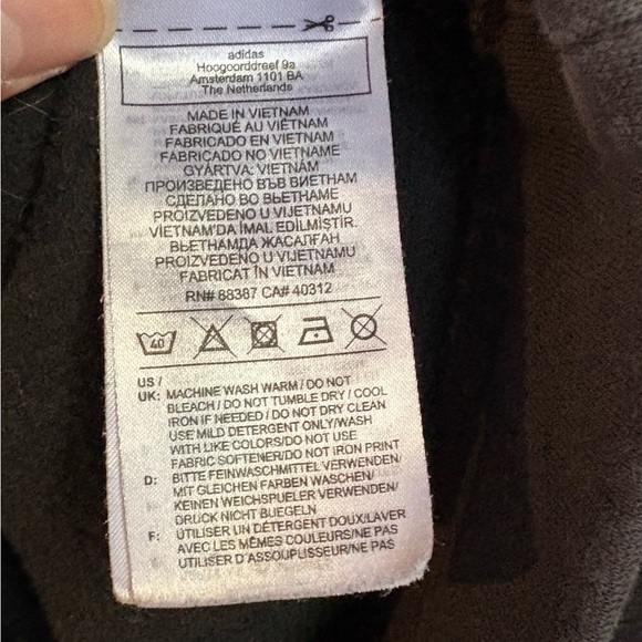 Adidas Black Hoodie with White Accents - Picture 3 of 7